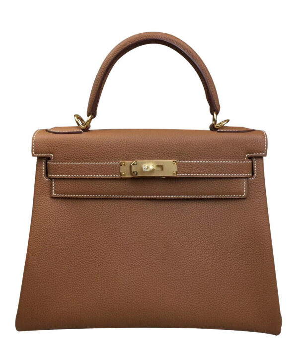 Hermes Kelly Bag 25 Togo Leather Light Coffee