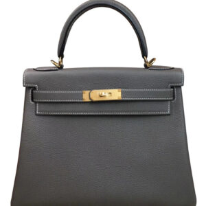 Hermes Kelly Bag 25 Togo Leather Dark Gray