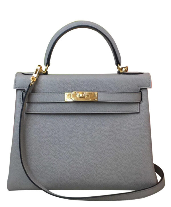 Hermes Kelly Bag 25 Togo Leather Light Gray