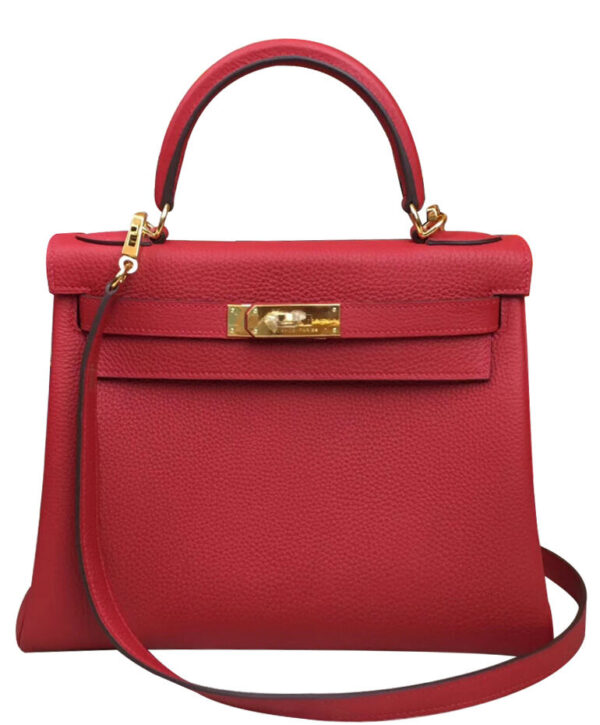 Hermes Kelly Bag 25 Togo Leather Red