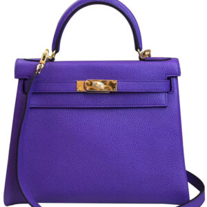 Hermes Kelly Bag 25 Togo Leather Purple