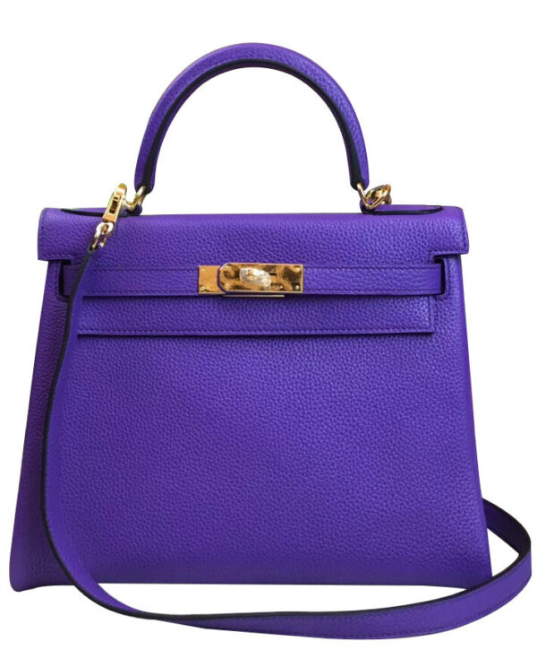 Hermes Kelly Bag 25 Togo Leather Purple