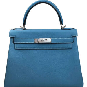 Hermes Kelly Bag 25 Togo Leather Blue