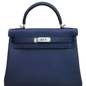 Hermes Kelly Bag 25 Togo Leather Dark Blue