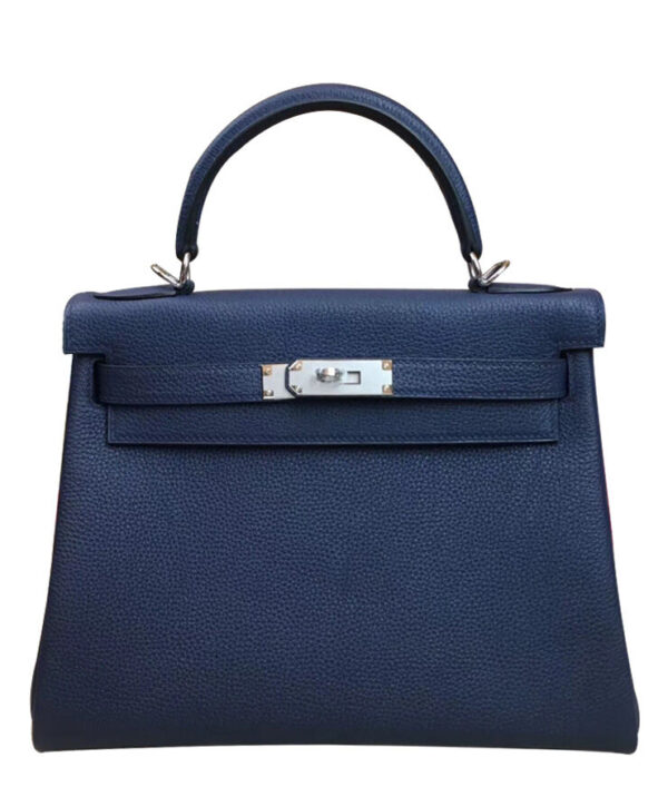 Hermes Kelly Bag 25 Togo Leather Dark Blue