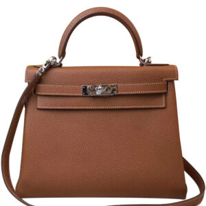 Hermes Kelly Bag 25 Togo Leather Light Coffee