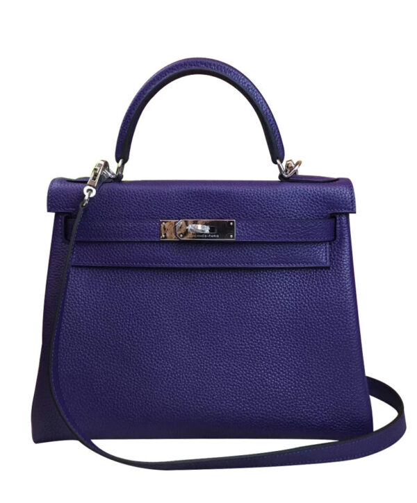 Hermes Kelly Bag 25 Togo Leather Purple