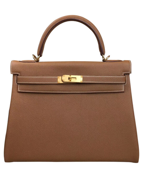 Hermes Kelly Bag 28 Togo Leather Light Coffee