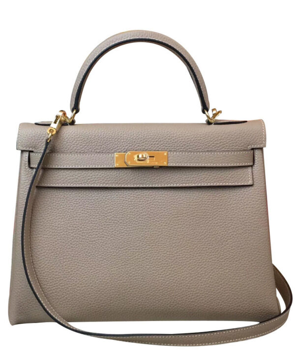 Hermes Kelly Bag 28 Togo Leather Light Gray