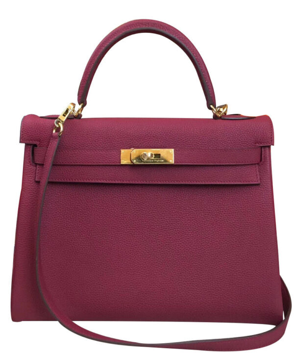 Hermes Kelly Bag 28 Togo Leather Mauve