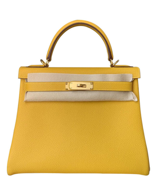 Hermes Kelly Bag 28 Togo Leather Yellow