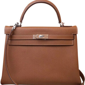 Hermes Kelly Bag 28 Togo Leather Light Coffee