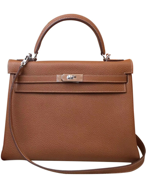 Hermes Kelly Bag 28 Togo Leather Light Coffee