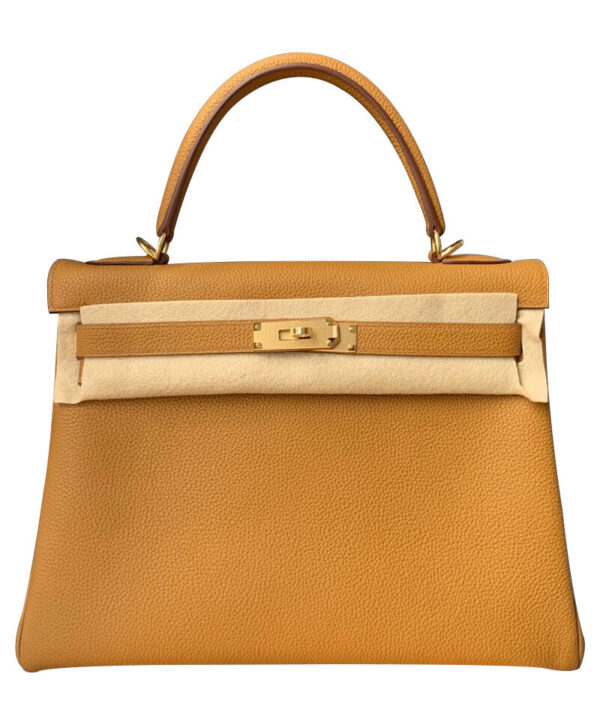 Hermes Kelly Bag 32 Togo Leather Apricot