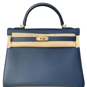 Hermes Kelly Bag 32 Togo Leather Dark Blue