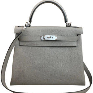 Hermes Kelly Bag 32 Togo Leather Light Gray