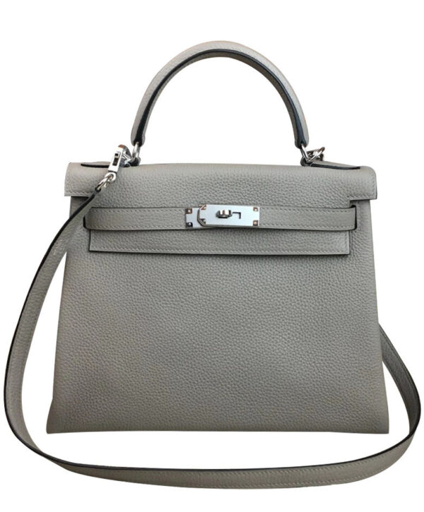 Hermes Kelly Bag 32 Togo Leather Light Gray