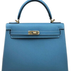 Hermes Kelly Bag 28 Epsom Leather Blue