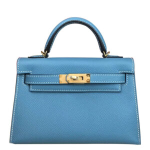 Hermes Kelly Bag 19 Epsom Leather Blue