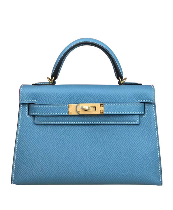 Hermes Kelly Bag 19 Epsom Leather Blue