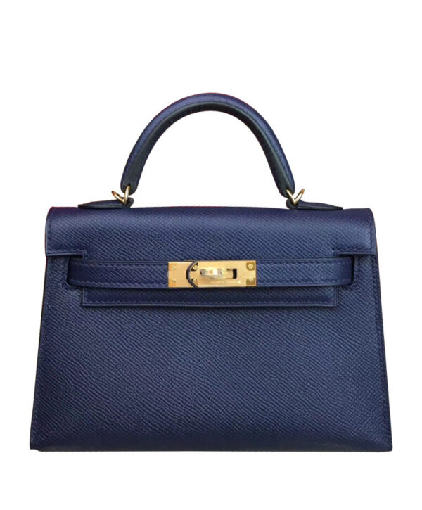 Hermes Kelly Bag 19 Epsom Leather Dark Blue