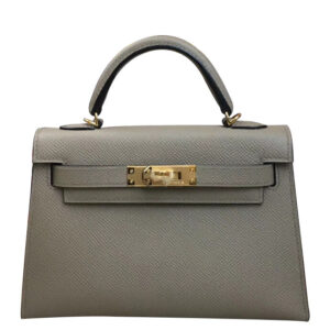 Hermes Kelly Bag 19 Epsom Leather Gray