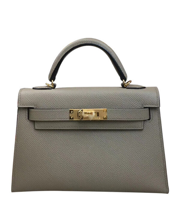 Hermes Kelly Bag 19 Epsom Leather Gray