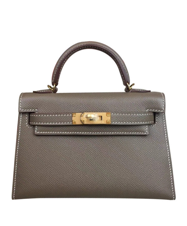 Hermes Kelly Bag 19 Epsom Leather Dark Gray