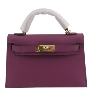 Hermes Kelly Bag 19 Epsom Leather Purple