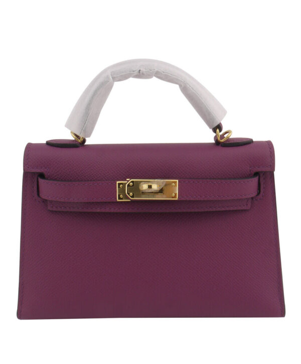 Hermes Kelly Bag 19 Epsom Leather Purple