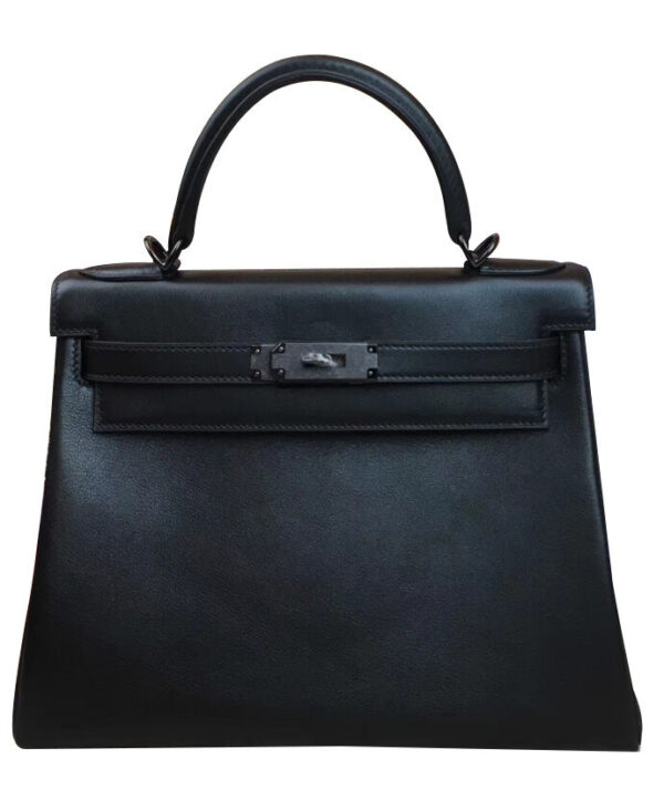 Hermes Kelly Bag 28 Swift Leather Black