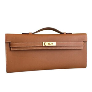 Hermes Kelly Cut Rouge H Light Coffee