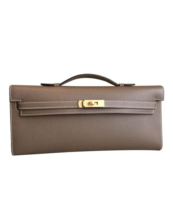 Hermes Kelly Cut Rouge H Dark Gray