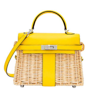 Hermes Kelly Picnic Mini Osier / Swift Vert Verone Yellow