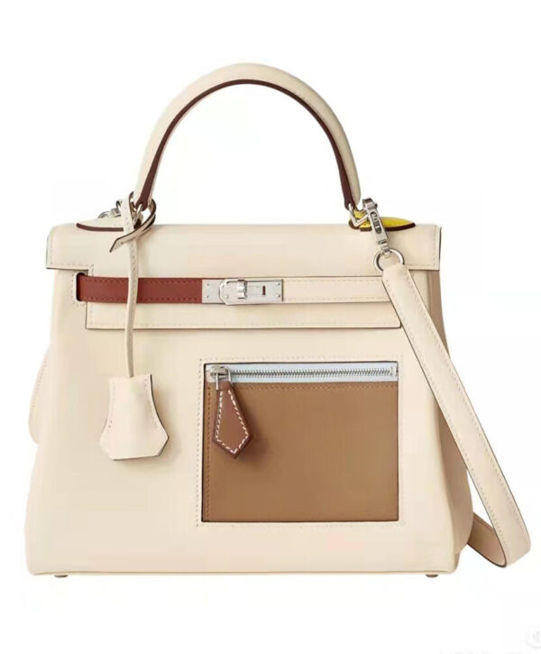 Hermes Kelly Bag 25 Swift Leather Cream