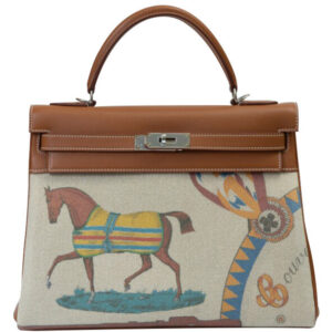 Hermes Covers and Daywear Returns Kelly 32cm of Fauve Barenia Leather Coffee