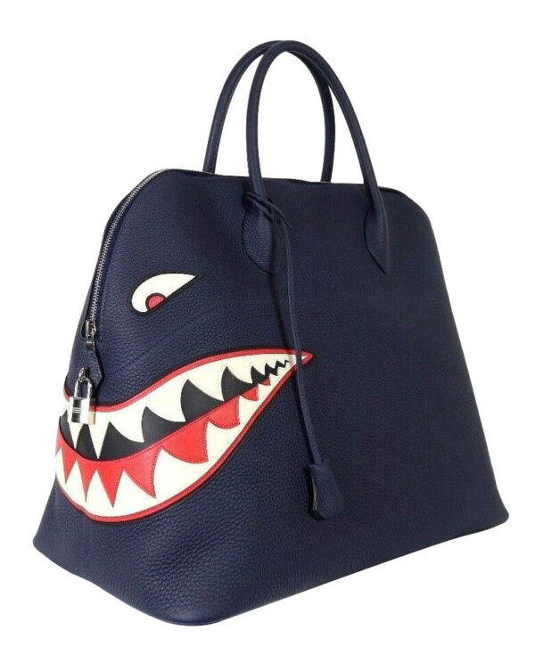 Hermes Runway Shark Bolide Bag Dark Blue