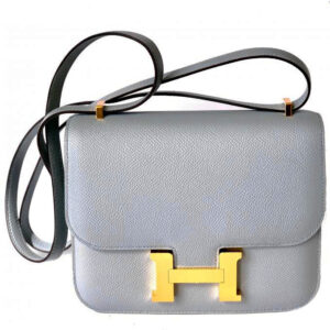 Hermes Epsom Constance 24cm Palladium Hardware Light Blue