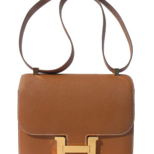 Hermes Epsom Constance 24cm Palladium Hardware Light Coffee