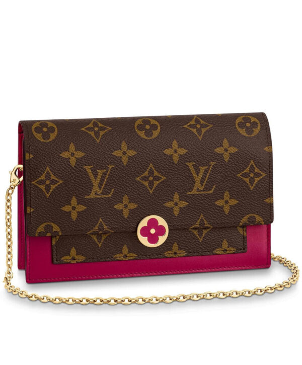 Louis Vuitton Flore Chain Wallet M67404 M67405 Mauve