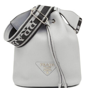 Prada Leather Bucket Bag 1BE060 Light Blue