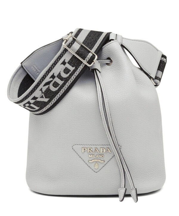 Prada Leather Bucket Bag 1BE060 Light Blue