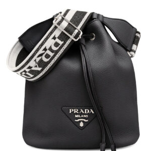 Prada Leather Bucket Bag 1BE060 Black