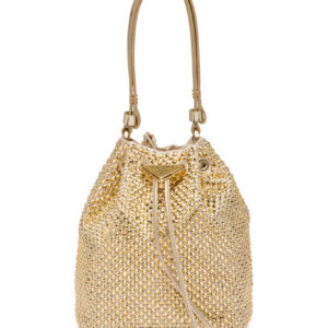 Prada Satin Mini-bag With Crystals 1BE067 Golden