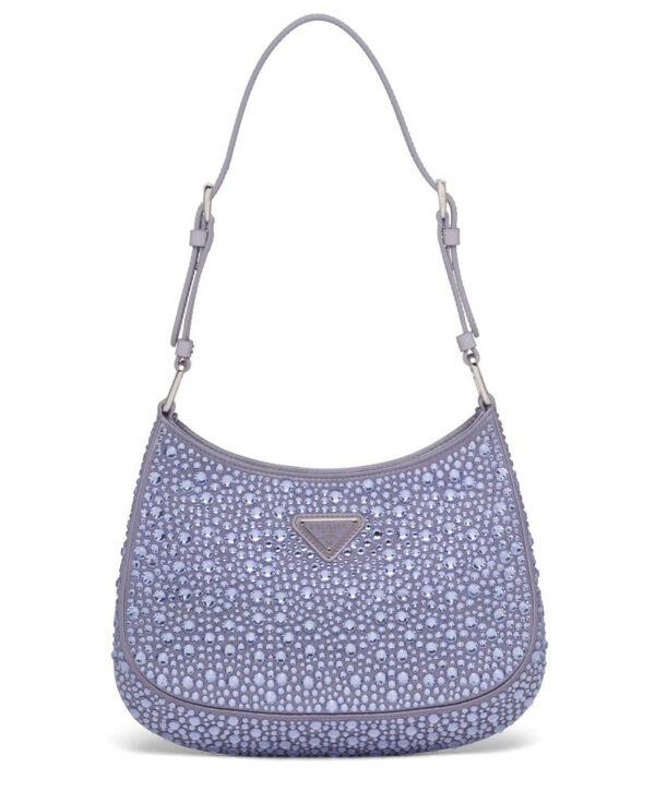 Prada Cleo Satin Bag With Appliques 1BC169 Purple