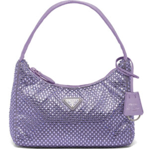 Prada Satin Mini-bag With Artificial Crystals Purple