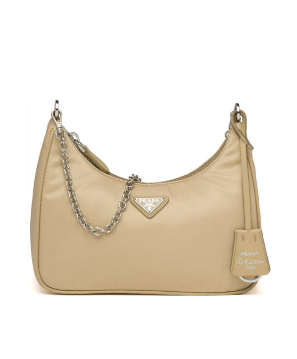 Prada Re-Edition 2005 nylon shoulder bag Apricot