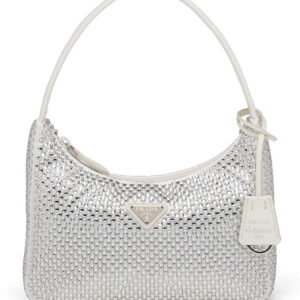 Prada Satin Mini-Bag With Artificial Crystals 1NE515 White