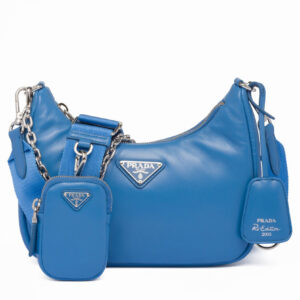 Prada Padded Nappa-leather Prada Re-Edition 2005 Shoulder Bag 1BH204 Blue