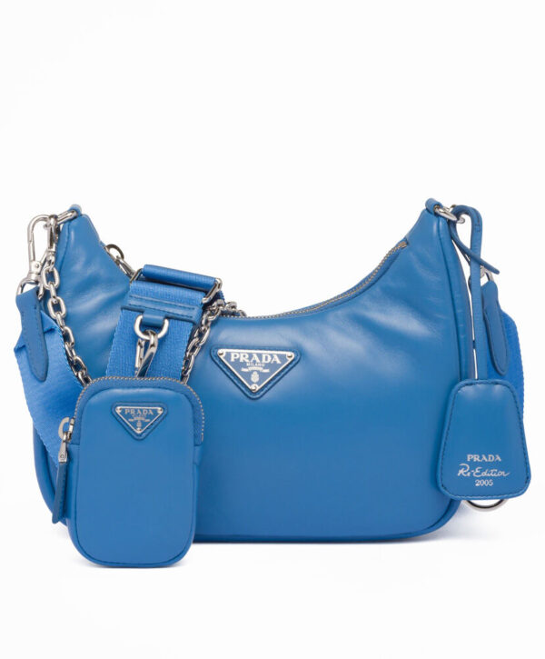 Prada Padded Nappa-leather Prada Re-Edition 2005 Shoulder Bag 1BH204 Blue